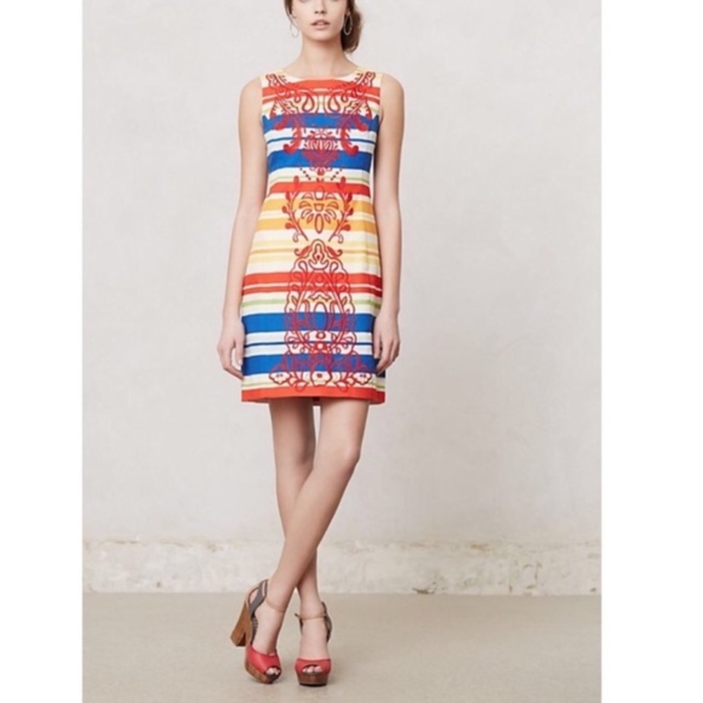 Anthropologie Tabitha Totem Embroidered Dress size 4 *flaw
